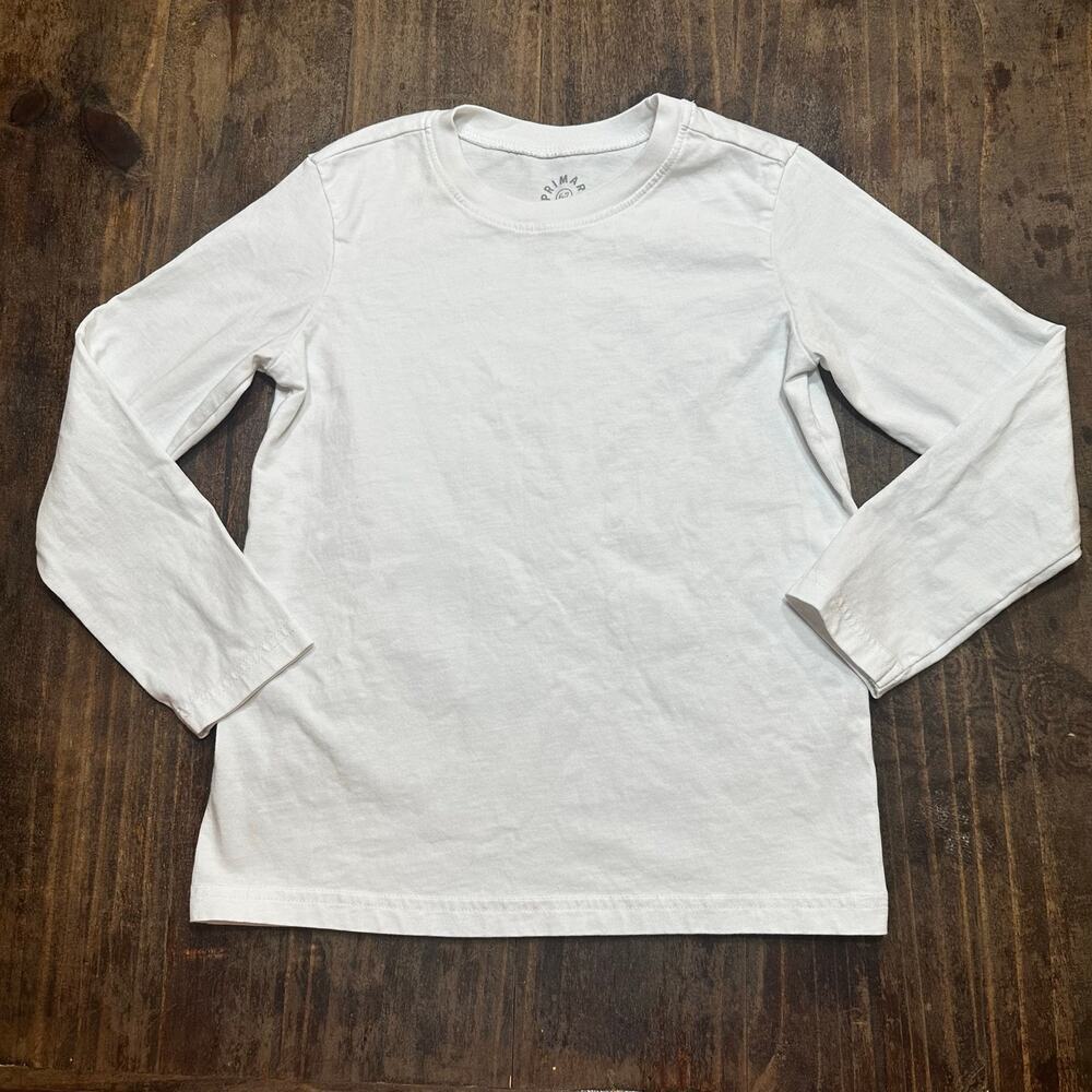 White Primary Long Sleeve Shirt sz 6-7